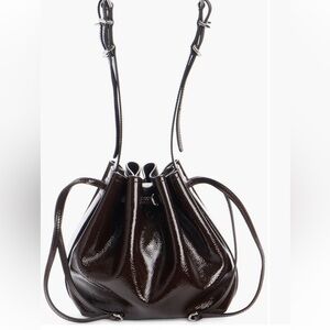 Givenchy Small Pumpkin Drawstring Leather Bucket Bag in Ebony NWT